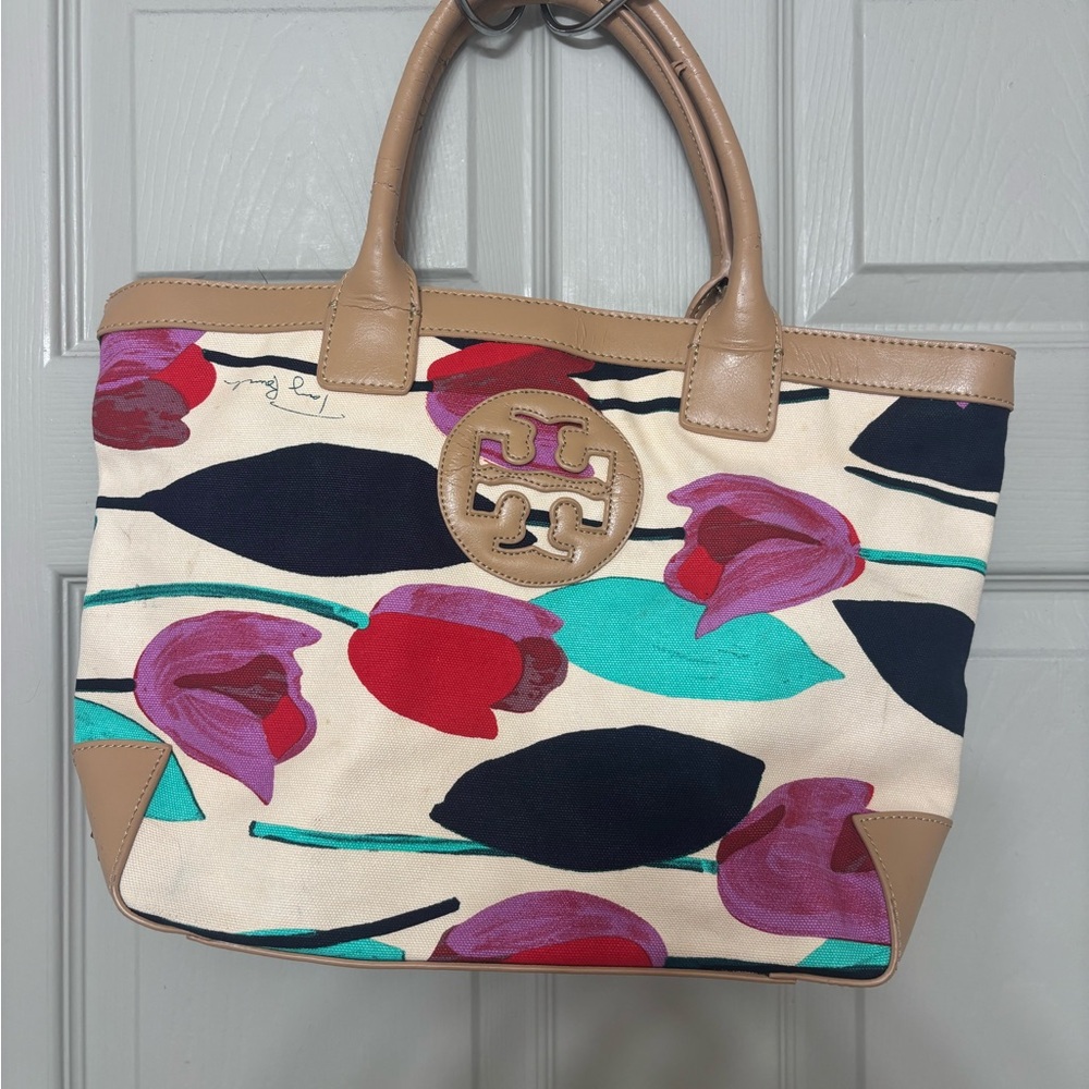 Tory Burch Floral Canvas Tote Bag - Multicolor
